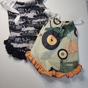 LITTLE SOUTHERN SWAG Infant Boutique Swimsuits 12-18mo Johnny Cash & Tractors